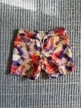 Boys OAS Multicolor Watercolor Print Swim Shorts